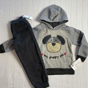 KIDS HEADQUARTERS BOYS  "My Puppy Pal" Hooded Top  and Pants
